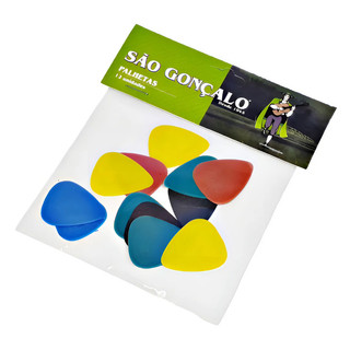 KIT 12 PALHETAS NYLON 0.80MM MÉDIA VIOLÃO GUITARRA SÃO GONÇALO