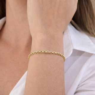 Pulseira Elo Português 3mm Banhada a Ouro 18K Fecho Lagosta Semijoia Clássica Elegante e Versátil