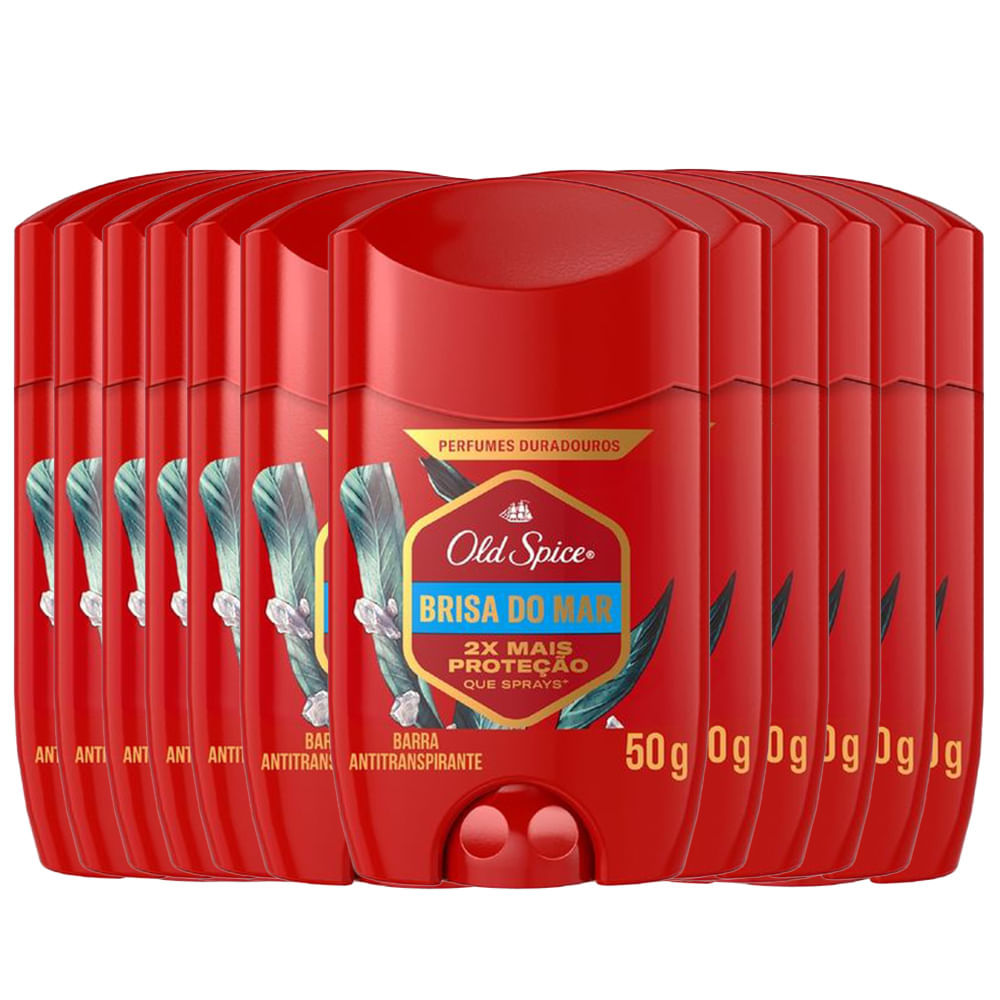 Kit Desodorante Stick Old Spice Brisa do Mar 50g - 12 Unidades em Oferta na Shopee