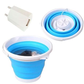 Mini Maquina Lavar Roupas Balde 5 Litros Portátil Usb Lavadora Tanquinho Camping Viagem…