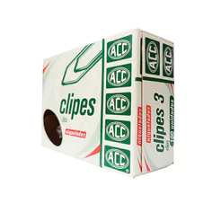 Clips niquelado NR 3 com 100 unidades ACC