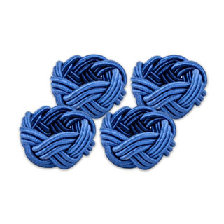 Kit Argola para Guardanapo em Tecido Le Trança Azul 4 Unidades em Oferta na Shopee