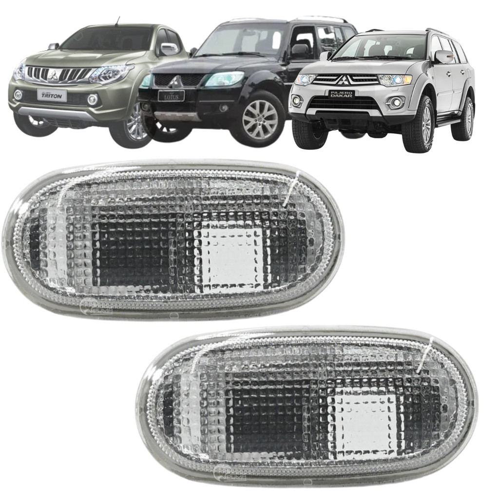 Par Lanterna Lateral Paralama Pisca Seta L200 Triton Pajero Tr4 Cristal 2007 A 2015
