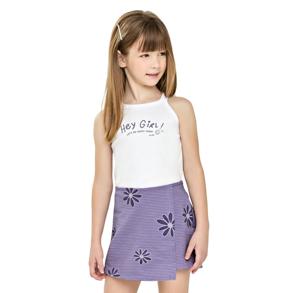 Conjunto Infantil Menina Flor Flamê Elian Branco em Oferta na Shopee