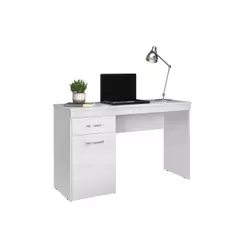 Escrivaninha p/ Escritório Vitória c/ 1 Porta e 1 Gaveta Branco - Demóbile