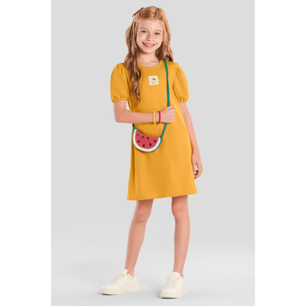 Vestido infantil menina da Turma da Mônica com bolsa Brandili em Oferta na Shopee