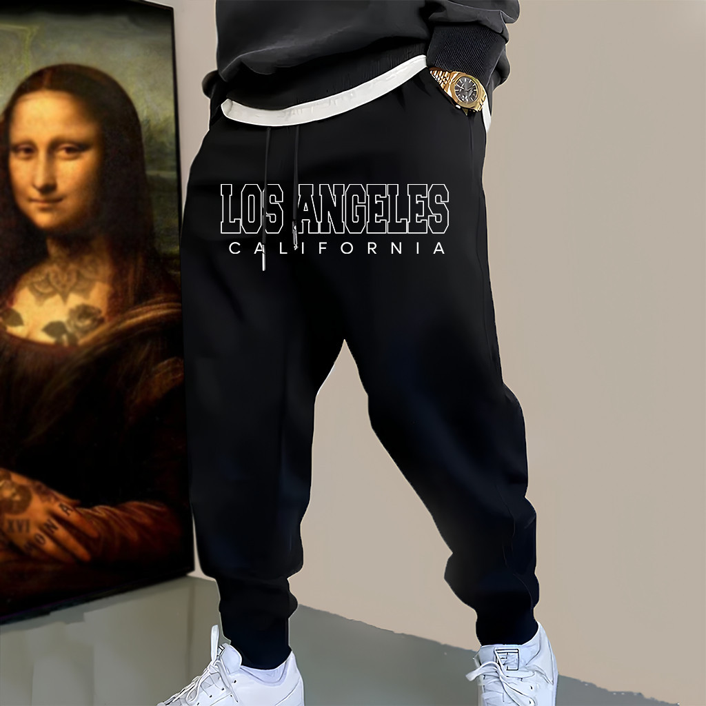 Calça Moletom Unissex Estampa Los Angeles, Moletom Casual de Inverno, Alta Qualidade, Promoção Envio Rápido