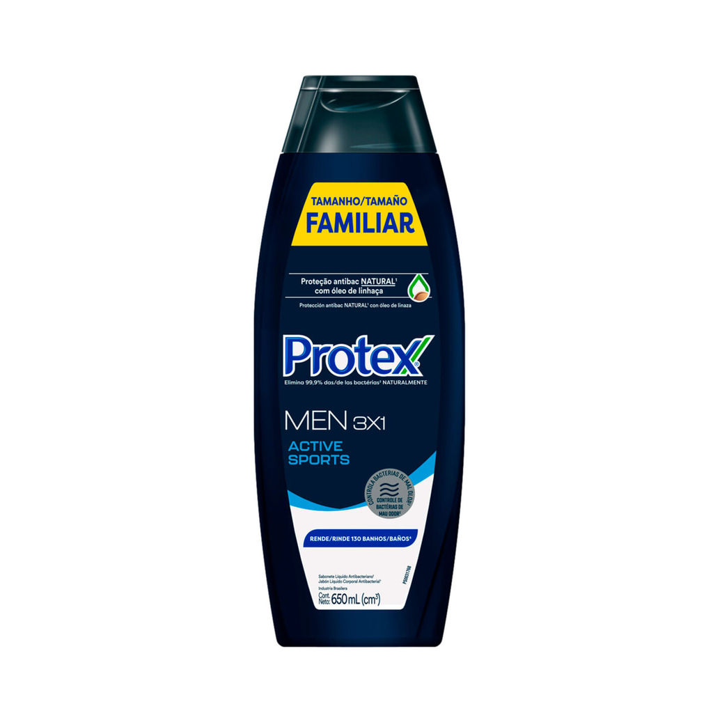 Sabonete Líquido Protex Men 3 em 1 Active Sports Tamanho Família 650ml em Oferta na Shopee