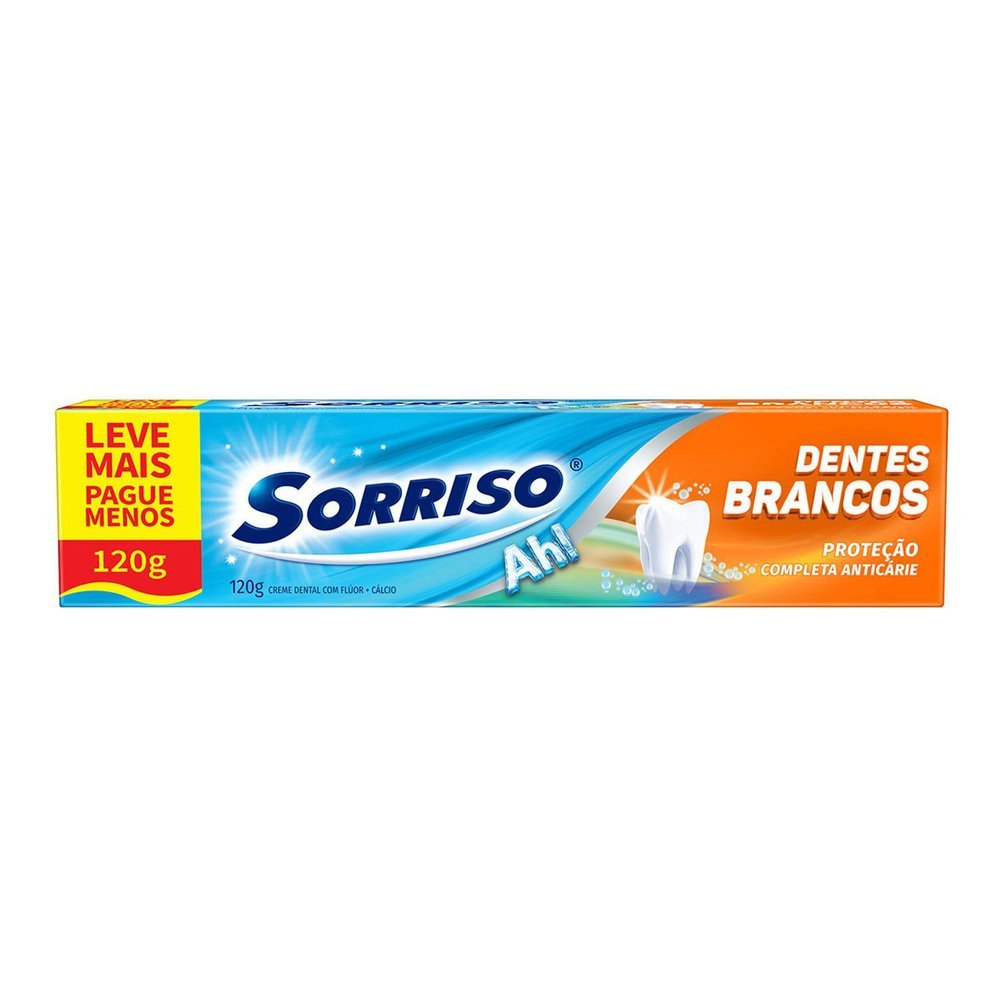 Creme Dental Clareador Sorriso Dentes Brancos 120g em Oferta na Shopee