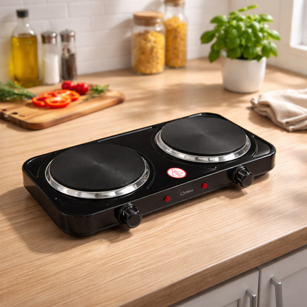 Fogão Elétrico de Indução 2 Bocas Cooktop Portátil Antiaderente 110v 220v Cozinha ON-FE402 em Oferta na Shopee