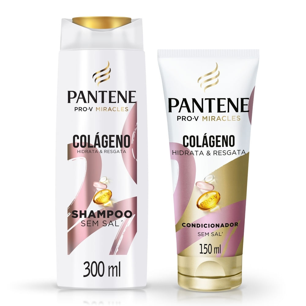 Kit Shampoo Pantene Colágeno Hidrata e Resgata 300ml + Condicionador 150ml em Oferta na Shopee