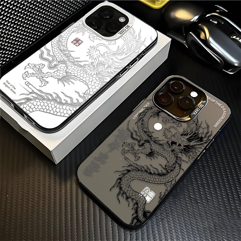 Capa Para Samsung S24 Plus S23 FE S23 Ullta S21 S22 S20 A56 A55 A54 A16 A15 A35 IMD Luxo Fosco Dragão Caselis