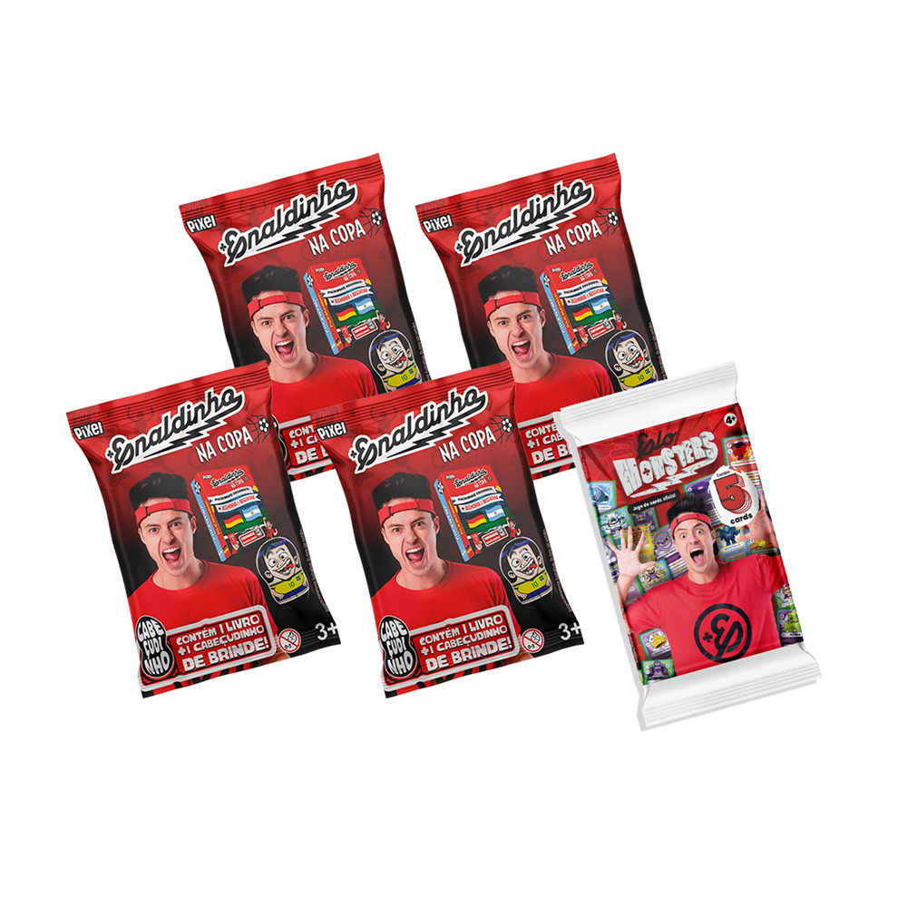 4 Envelopes Enaldinho na Copa + 1 Envelope Cards Enaldinho - Novo - Editora Pixel