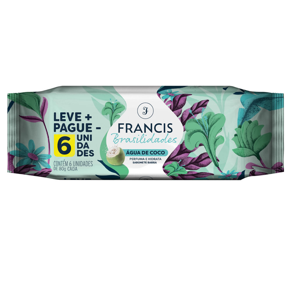 Kit Sabonete Em Barra Francis Brasilidades Água De Coco 80g - 6 Unidades em Oferta na Shopee