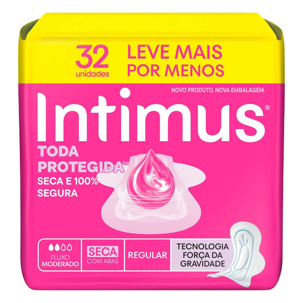 Absorvente Intimus Toda Protegida Dia Seca com Abas 32 Unidades Leve Mais Por Menos em Oferta na Shopee