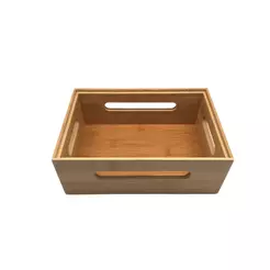 Caixa Vazada de Bambu Empilhável 23,5x16x9cm - Oikos
