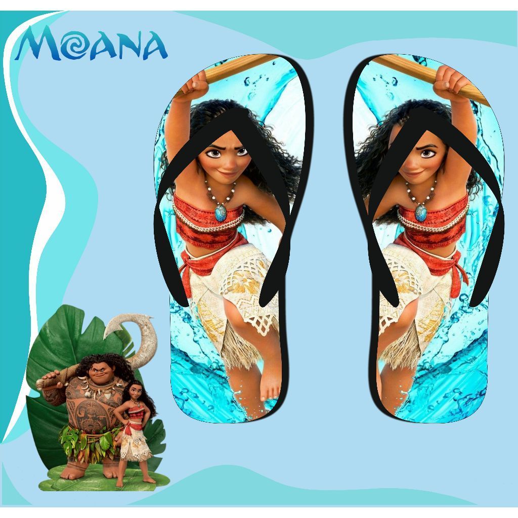 Chinelo Sandalia Moana Personalizado Moana 2 Personagem Desenho Infantil Adulto