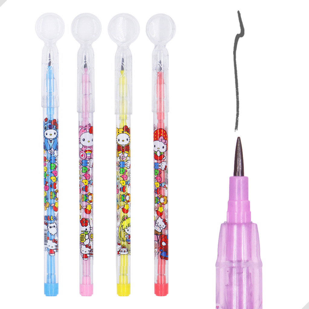 4 Lapiseiras de Troca Ponta Hello Kitty com Tampa Lupa de Aumento Fofinha Escolar Decorada em Oferta na Shopee