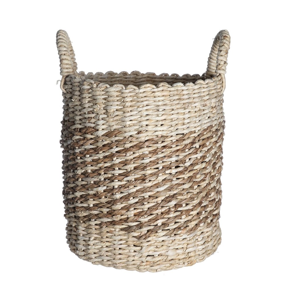 cesto organizador de palha seagrass 40cm com alças duo multiuso - Oikos em Oferta na Shopee