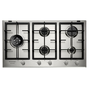 Cooktop 5 Bocas Brastemp Gourmand Inox com Duplachama e Trempe com Ferro Fundido - BDK90DR em Oferta na Shopee