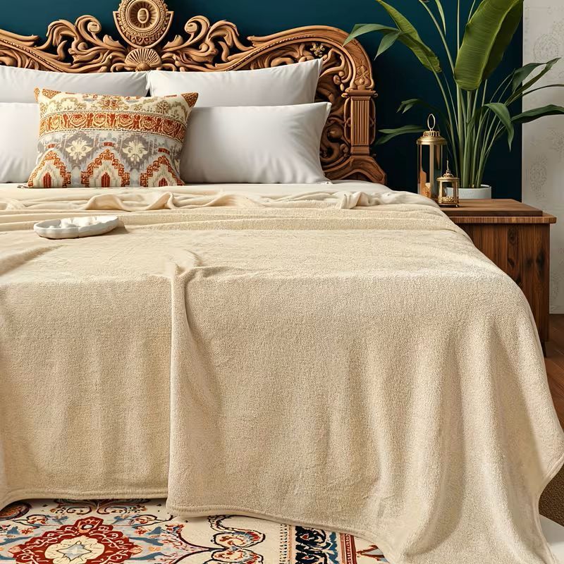 Cobertor Manta Microfibra Cama Casal Padrão Soft Inverno Super Quentinha Lisa Bege Premium em Oferta na Shopee