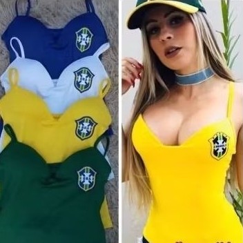 Regata Regatinha Alcinha Roupa Feminina P M G Brasil Copa Do Mundo 2026 Torcedora Do Brasil Brasileirinha