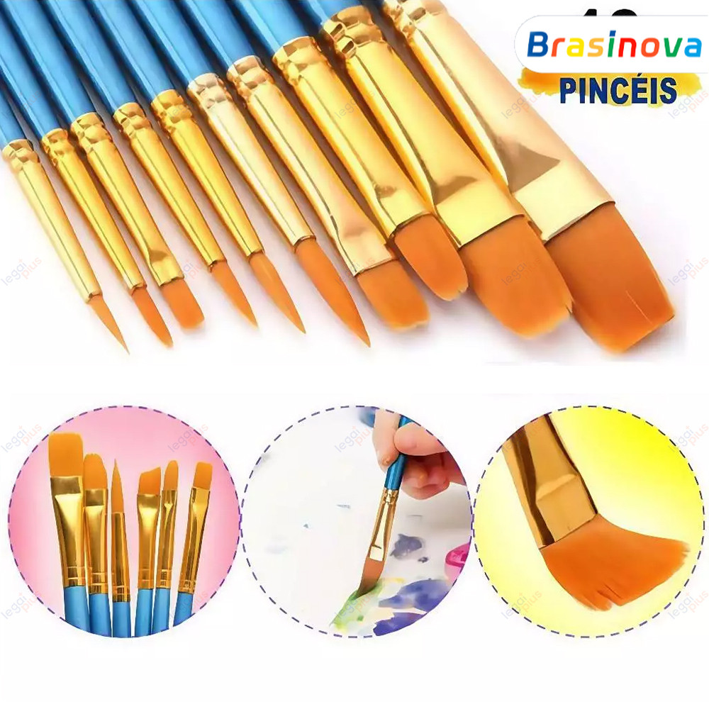 Kit Pincéis de Nylon - Ideal para Aquarela e Pintura em Tecido