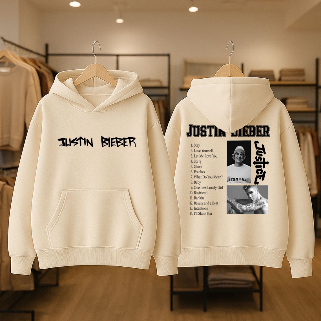 Moletom Feminino Canguru Capote Blusa Inverno Justin Bieber Cantor Pop Fã Justice Beliebers Exclusivo