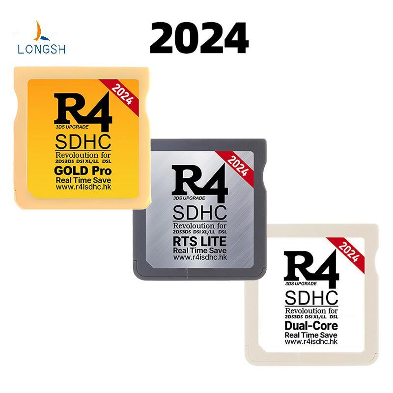[LongSH] 2024 Para Cartão De Jogo NDS R4I SDHC TF R4 Ouro Pro Videogame Branco Prata Memória Digital Novo