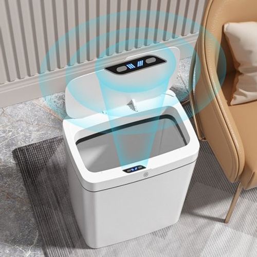 Lixeira Automática 14L com Sensor Branca para Cozinha e Banheiro