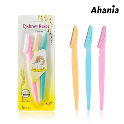 Kit de 3 Lâmina Sobrancelha e Rosto Navalha Navalhete para Depilação Sobrancelhas Facial Buço e Axila