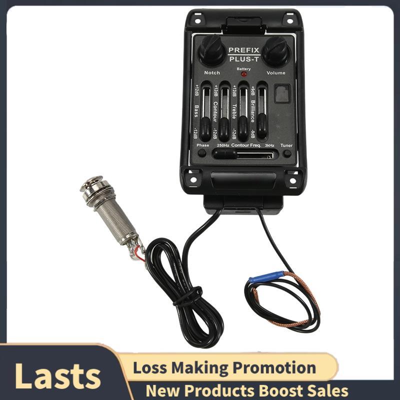 Captadores De Guitarra Prefix Plus-T Pré-Amplificador Matriz Acústica Captador EQ Equalizador Com Afinador Macio Piezo