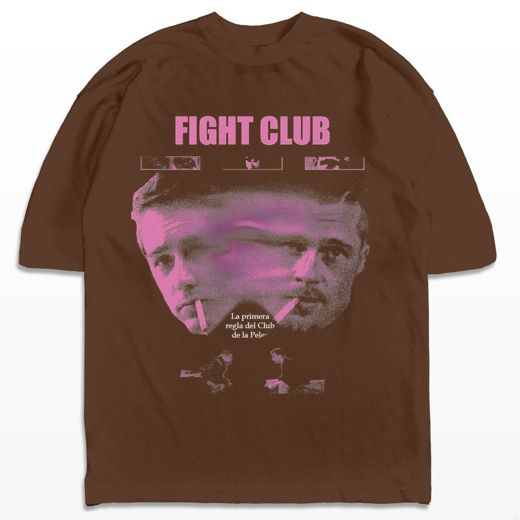 [Camiseta Premium em Algodão Puro]VU Camiseta Oversized Fight Club Clube da Luta Filme Streetwear Harajuku Aesthetic Cam