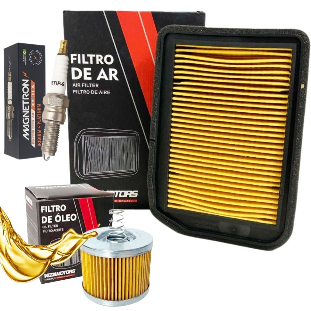 Kit de Filtros + Vela Iridium Fazer 150 / Crosser 150 / Factor 150 / Factor 125i em Oferta na Shopee