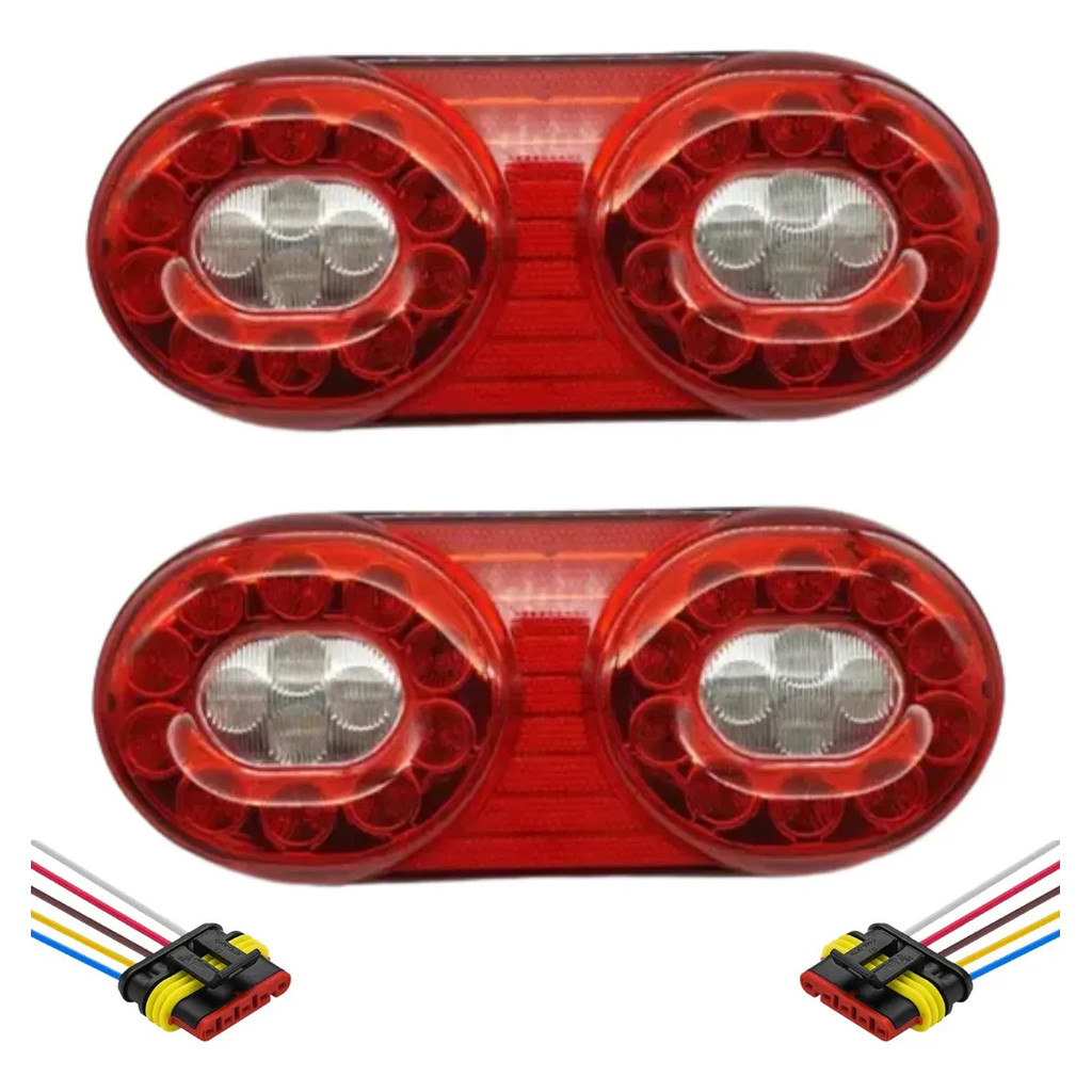 Par 2 Lanternas Traseiras Led Randon Refil Carreta 12v 24v