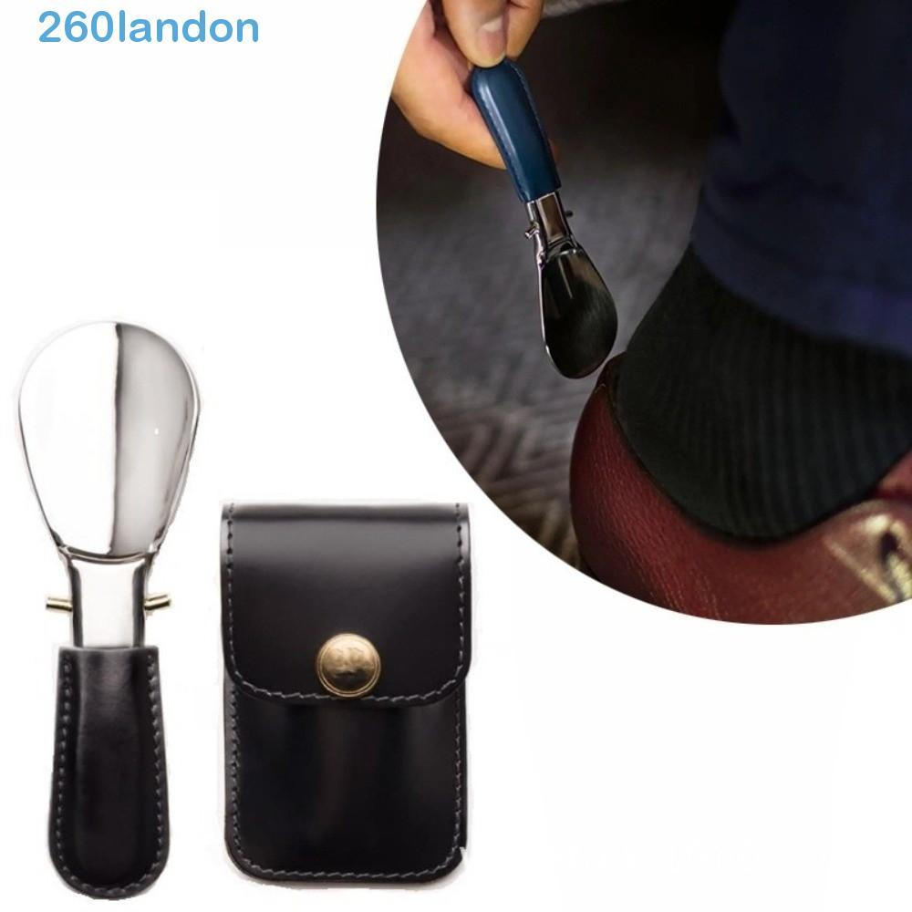 Calçadeira Dobrável Para Idosos LANDON , Bolsa De Couro Mini Buzina De Aço Inoxidável , Cor Sólida