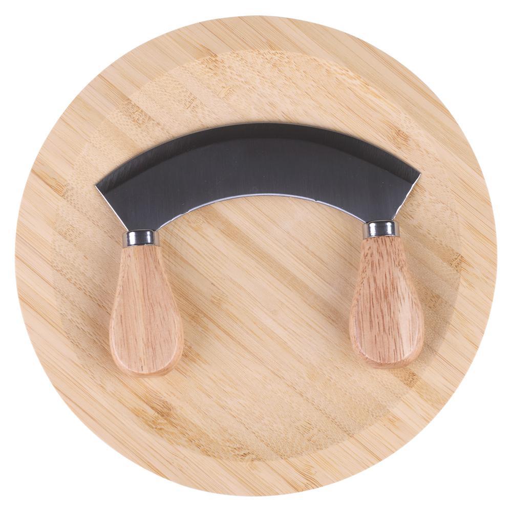 Conjunto Faca Meia Lua com Tábua Eco Bamboo Cazza em Oferta na Shopee