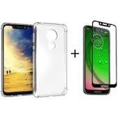 Kit Capa Anti Shock + Película De Vidro 3D MOTO G7 Power