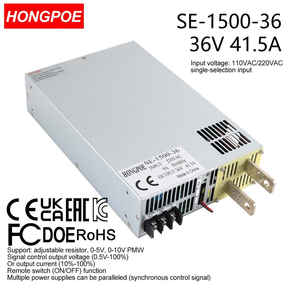 0-36V 41.5A 1500W Ajustável AC-DC 5V 10V PLC/PMV Transformador De Controle De Sinal , Adequado Para motor/Bateria/solar/