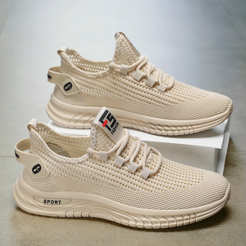 Sapatos Masculinos De Malha De Verão Respirável Tênis Casuais Leves Com Cadarço Tamanho 39-44