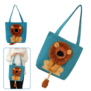 Bolsa Transporte Cachorro Gato Pet Animal Estimacao Ombro Estampa Leao Passeio Diversao Viagem Caminhada Ventilada