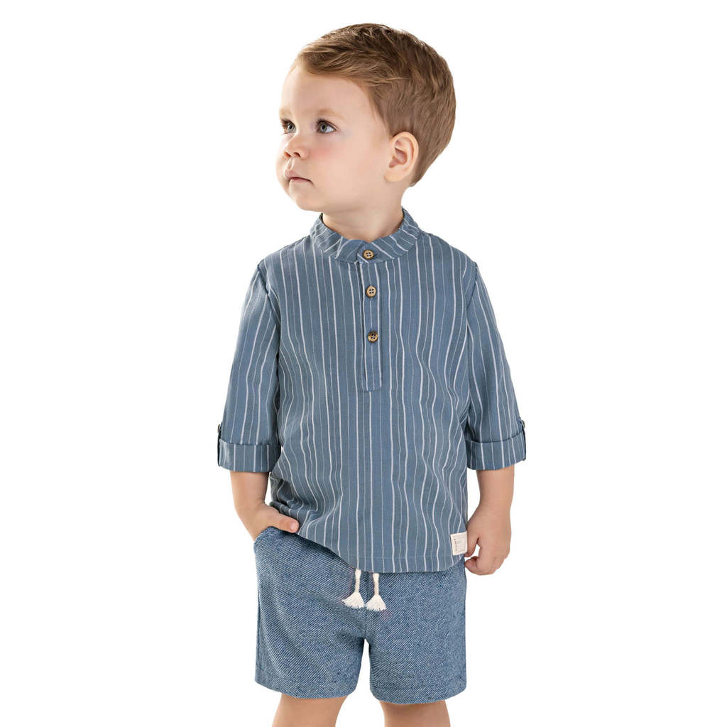 Conjunto Infantil Menino Fio Tinto Colorittá Azul em Oferta na Shopee