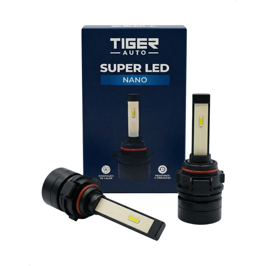 Par Lampada Super LED Nano H16 Tiger Auto TG1029 6000K 3240lm IP65 Universal Sem Cooler Sem Reator