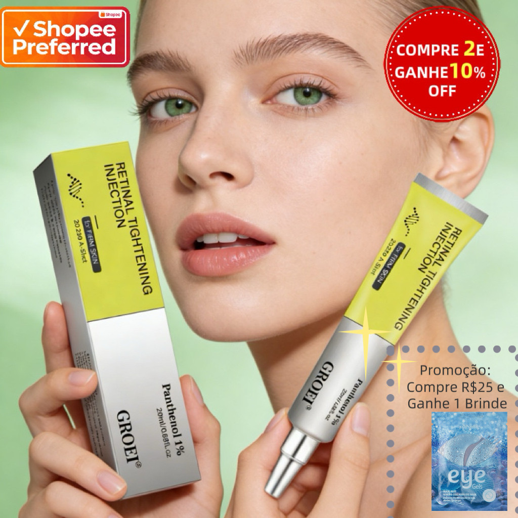 【Oferta Limitada】Retinol Firmador GROEI 20ml | Minimiza Rugas Precoce Suave Nutritivo Nova Versão