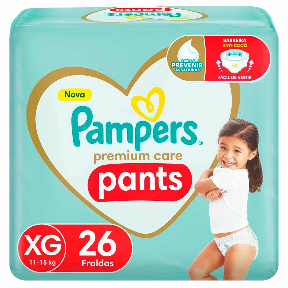 Fralda Infantil Pampers Premium Care Pants Tamanho XG com 26 Unidades em Oferta na Shopee