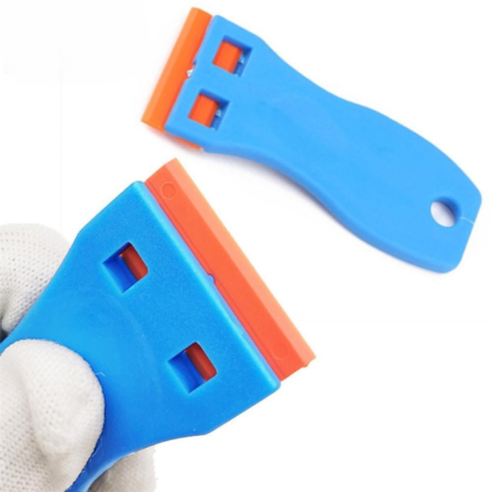 Carro Duplo Gumes Plástico Navalha Etiqueta Limpa Cola Removedor Janela Vidro Limpo Raspador Envoltório Adesivo Rodo