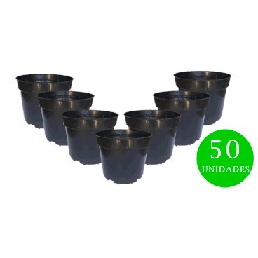 KIT Pote de Plástico Vasinho Plantas Pequenas Semi Rígido N09 Ecovaso Preto - 50 Unidades