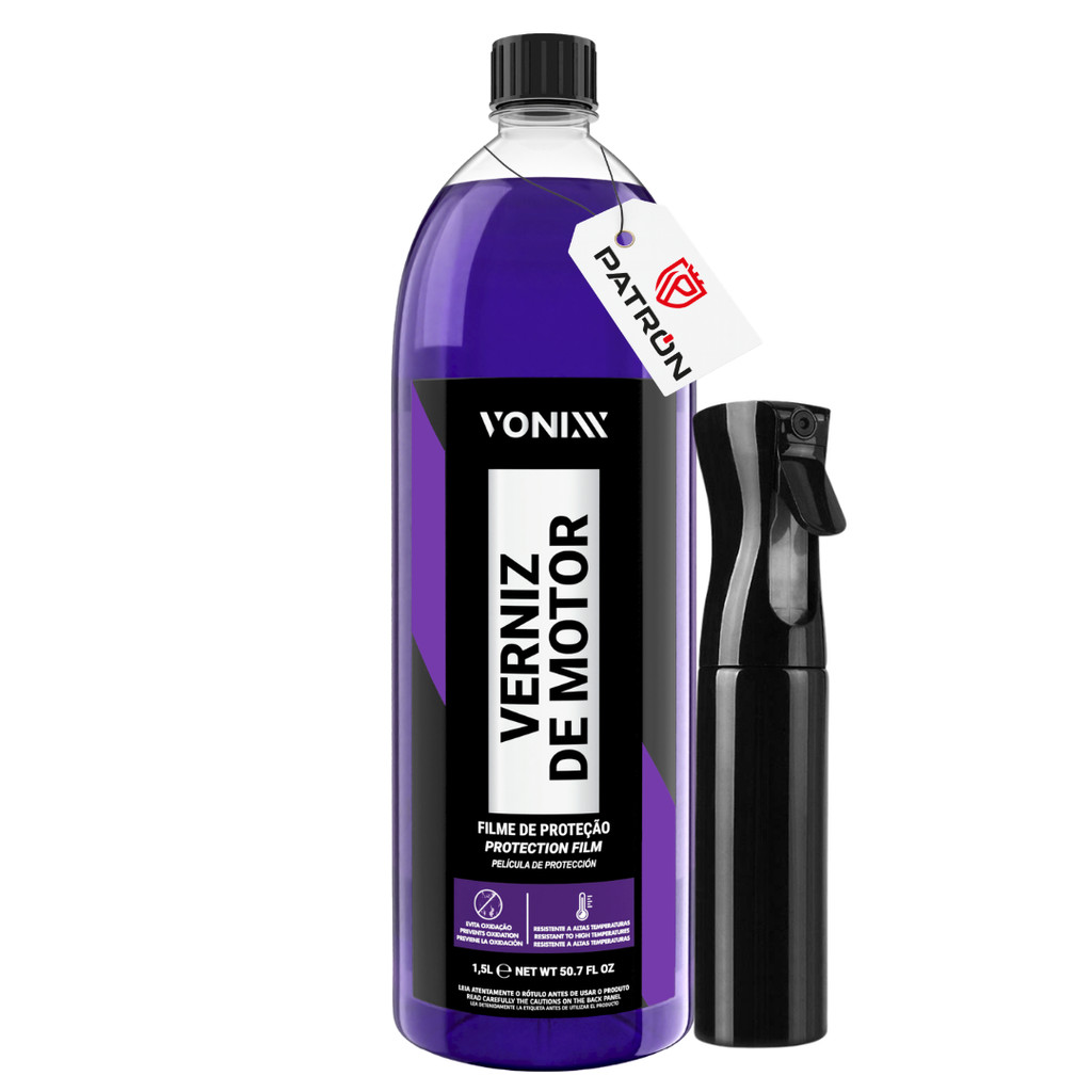 Verniz de Motor Vonixx 1,5L + Pulverizador 240ml Proteção Brilho Motor Automotivo
