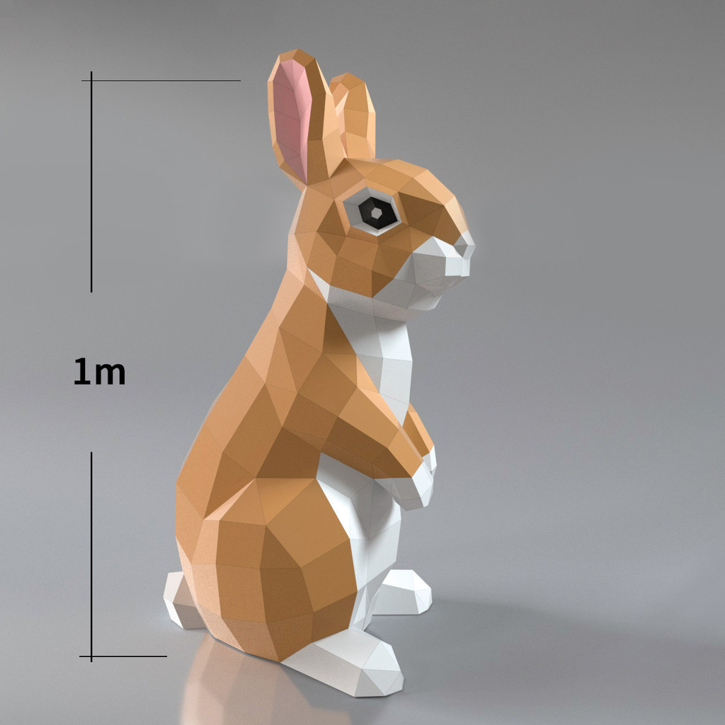 Molde de papel tridimensional MOMO 1 metro de altura, grandes enfeites de coelho criativos, loja de janelas para casa, H