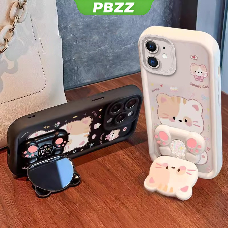 Capa for iphone 12 pro max 13 11 12 mini De Telefone Softcase Silicone À Prova De Choque Novo design Estético Gato De D